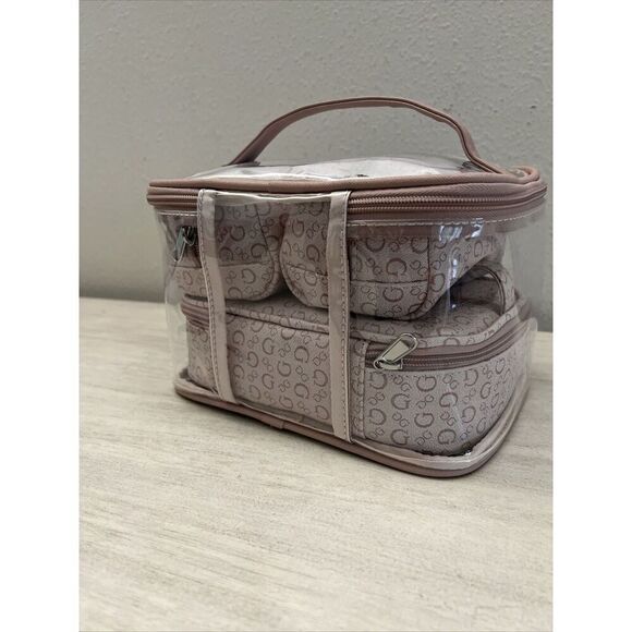 Guess V7200494 Light Rose Multi 4-Piece Cosmetic Junction Travel Set Bag - Picture 3 of 7